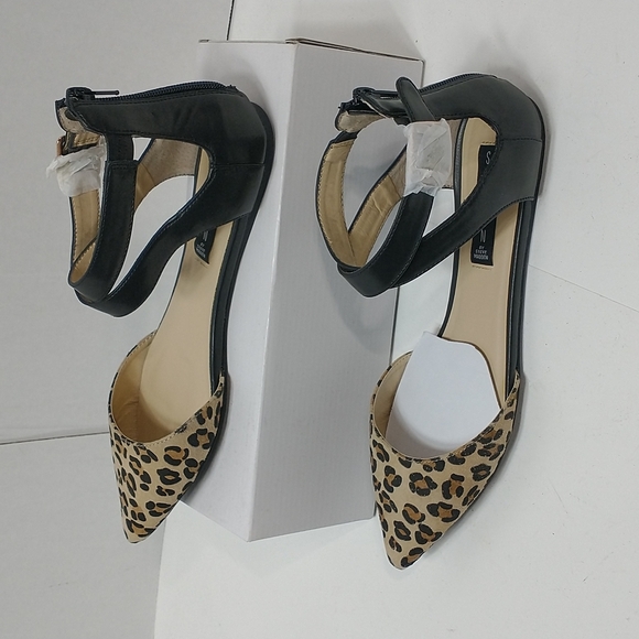 Steve Madden Shoes 9.5  Leopard P-elka Criss Cross D’Orsay Pointed Toe - Picture 2 of 10